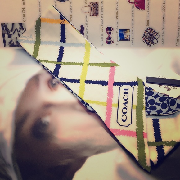 New authentic Coach multi color  silk pony scarf - Picture 3 of 5